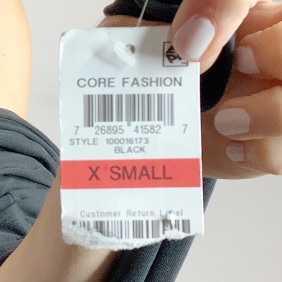 NWT BAR III black long sleeve dress asymmetrical hem draped panel 2087 - Picture 8 of 13